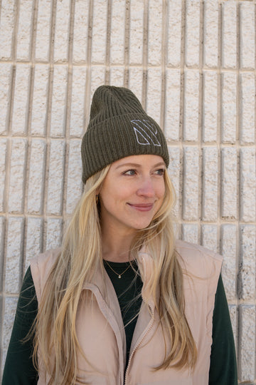 Rib Cuffed Beanie - Olive